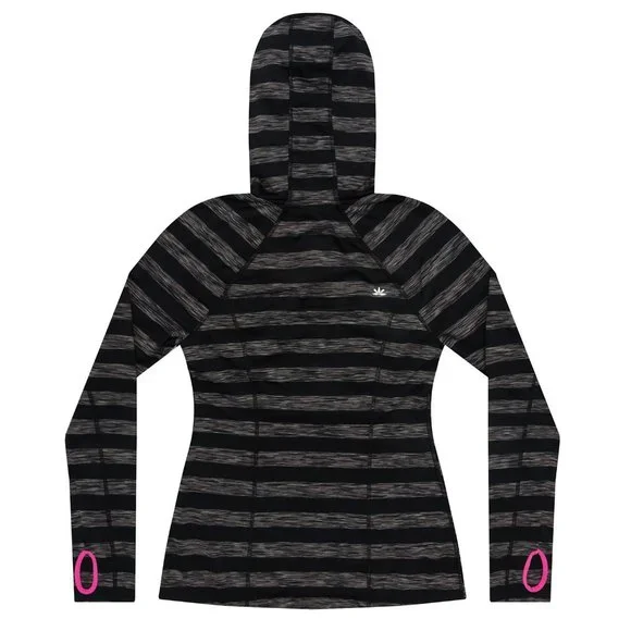 Lukka Active Hooded Striped Black Women's Jacket - Size Large - NWT - Picture 2 of 2